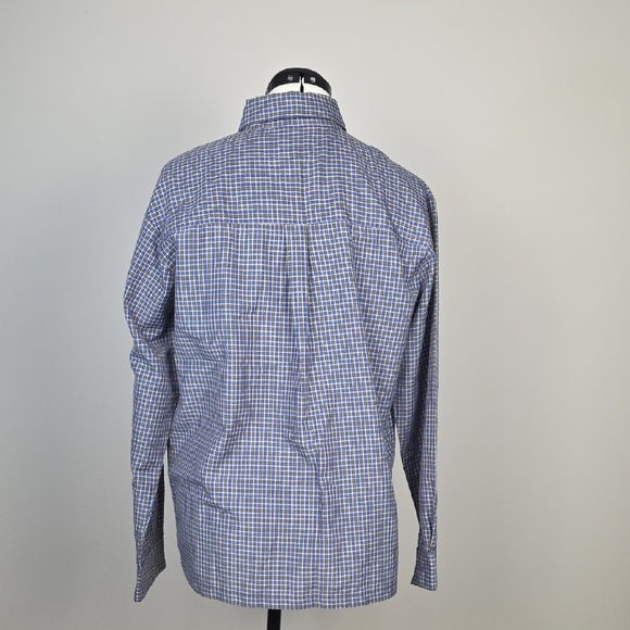 Les Ailes de la Mode Blue Checkered Button-Up Shirt – Vintage 90s – Size L - Picture 5 of 9
